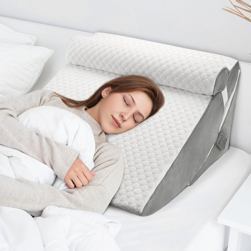 Bed Wedge Pillow For Sleeping, Adjustable Wedge Pillow Set For After Surgery, Elevated Triangle Pillow For Acid Reflux And Back Pain Relief, Post Surgery, Snoring, Back Support
