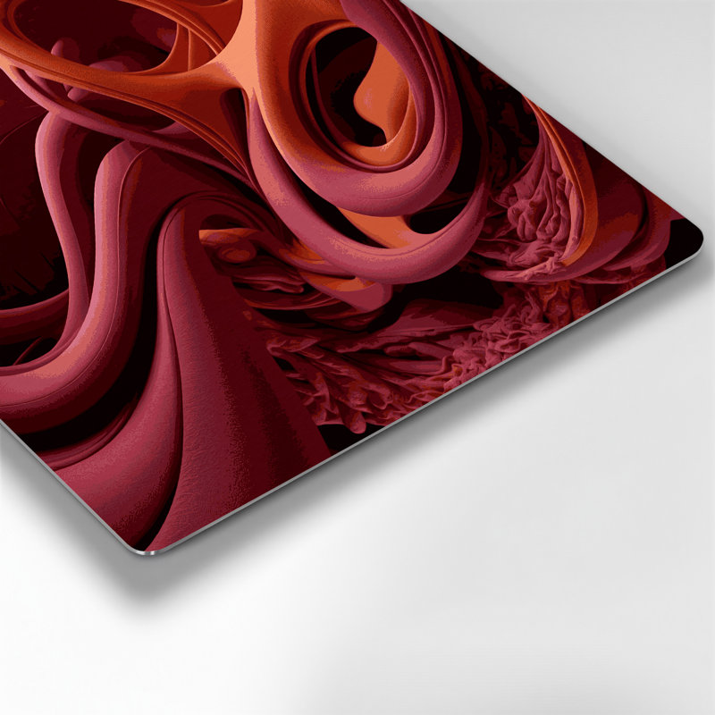 «Biomorphic Abstraction 85», art mural en métal rouge, H 12 po x l 12 po