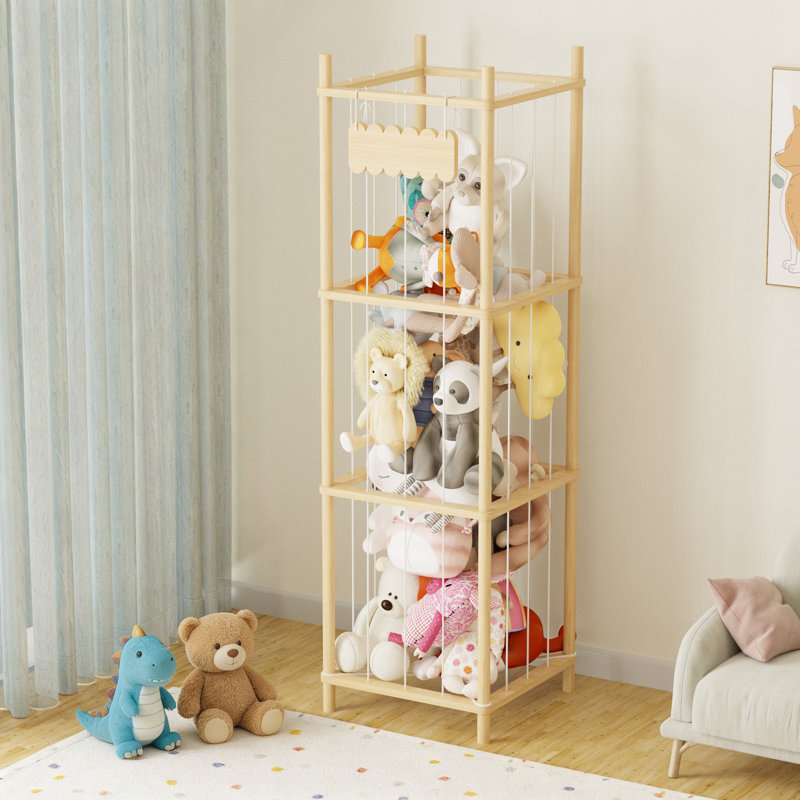Organisateur de rangement pour animaux en peluche, support de rangement en peluche pour jouets de zoo, cage à jouets en peluche de grande capacité pour salle de jeux