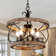 Reback 5 - Light Drum Solid Wood Caged Chandelier with Metal Accents