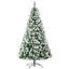 Arbre de Noël 6 pi avec branches enneigées, 800 pointes, 61 pins, arbre floqué artificiel à base stable, unité forte