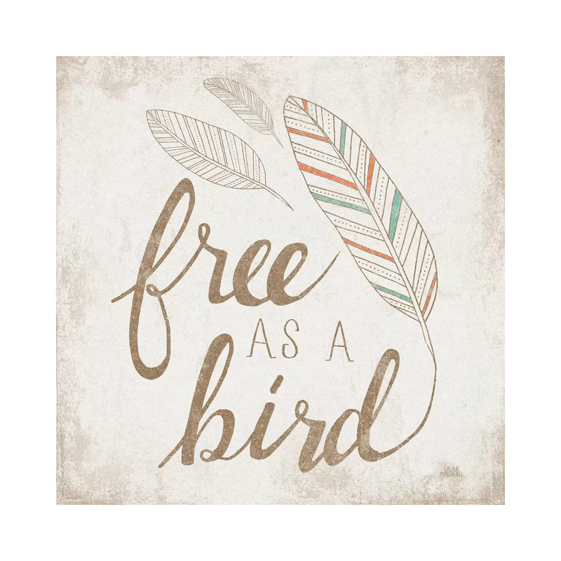 Free As A Bird Beige by Laura Marshall - Wrapped Canvas Print, 93.98 cm H x 93.98 cm W