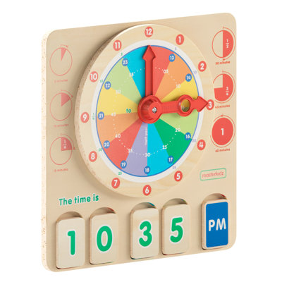 Bright Beginnings Commercial Grade STEM Telling Time Learning Board - Digital and Analog Readings
