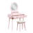 Ravishing Pink Vanity Dresser With Stool And Mirror - Bedroom Item For Mirror, & Practical Drawers-2033739521