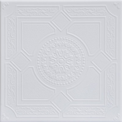 Carreau de plafond en polystyrène collé blanc ultra pur 1,63 pi x 1,63 pi (Behr)