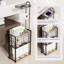 Porte-papier hygiénique autoportant à 4 niveaux - Grand support de rangement pour paniers supplémentaires, magazines et lingettes humides