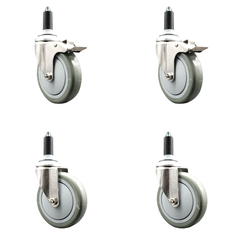Roulettes pivotantes, H 5 po x l 5 po