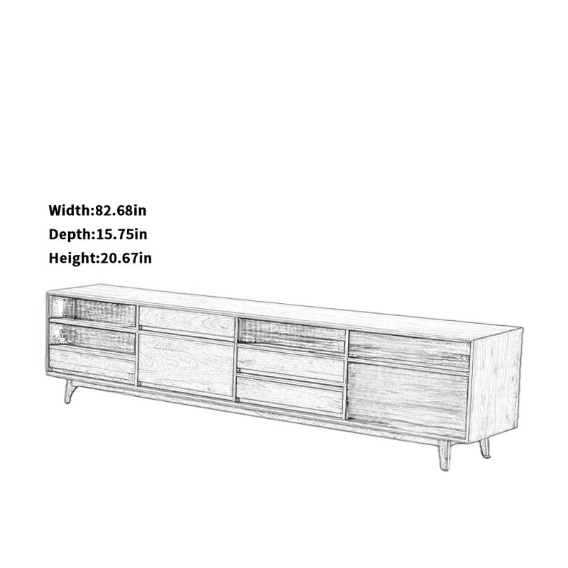 Retro Solid Wood TV Cabinet