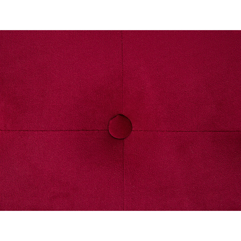 55cm Wide Tufted Round Pouf Ottoman with Storage, Red