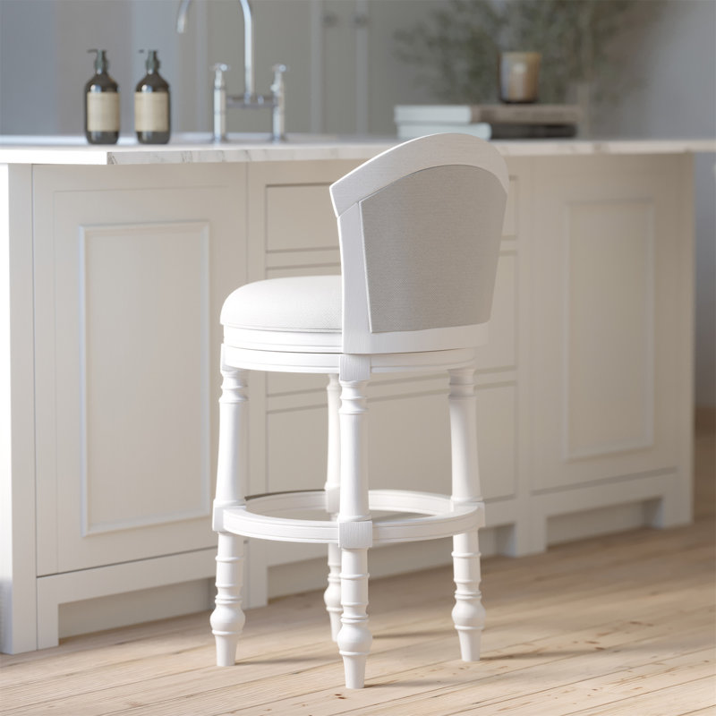 Tabouret de bar 31 po Emily, Crème / Blanc, Tabouret de bar (siège d'une hauteur de 31 po)