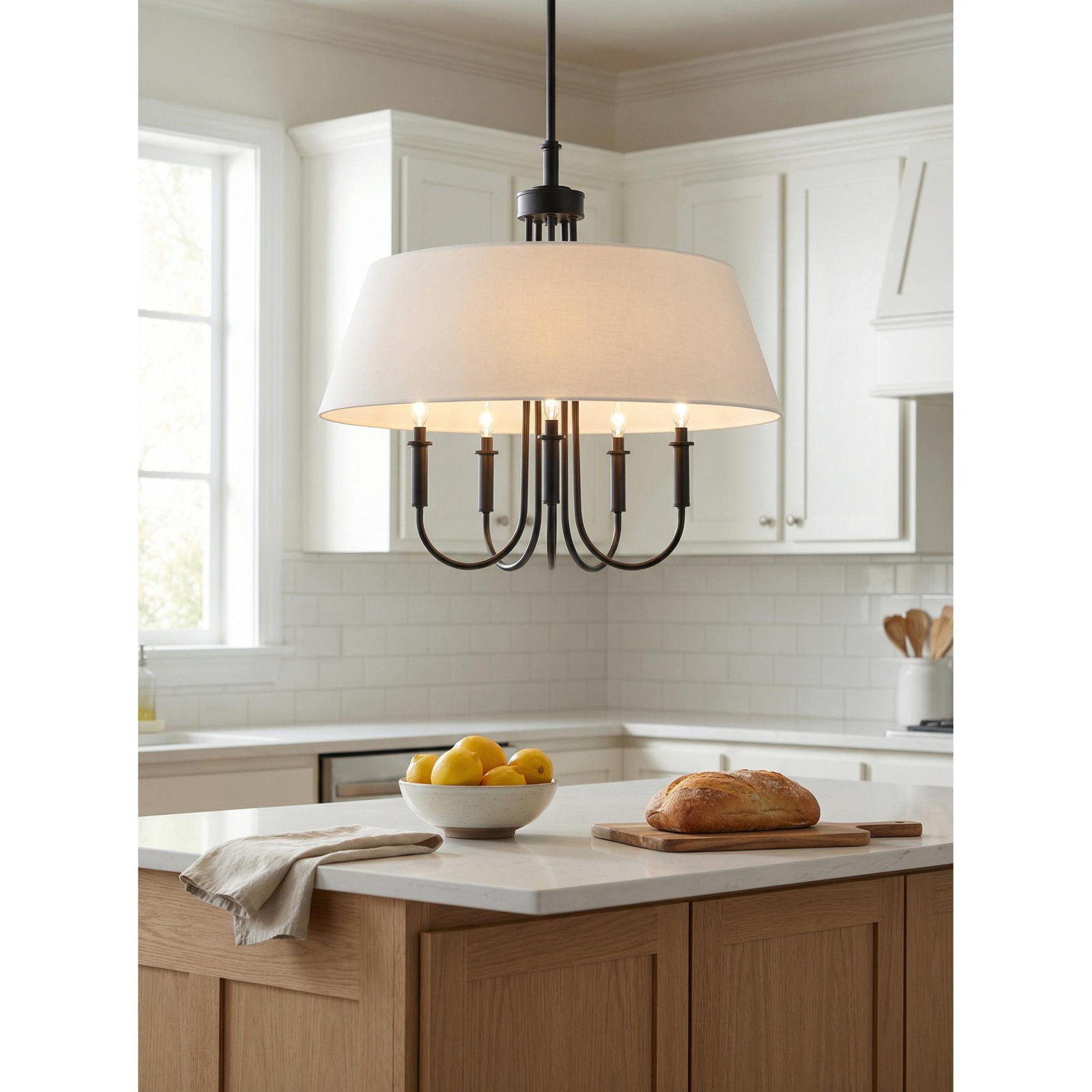 Iron 5-Light Chandelier, Matte Black