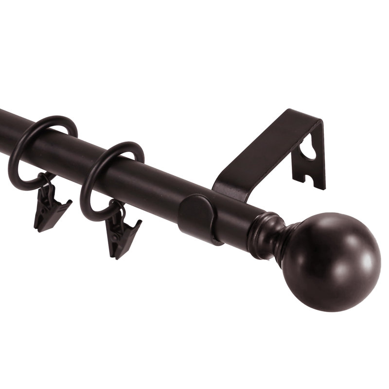 Tringle à rideaux simple ajustable Plante Ball, H 0,625 po x l 120 po x P 0,625 po, Bronze