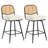 Upholstered Swivel Counter Stool With Rattan Backrest-1867436575-1867436566