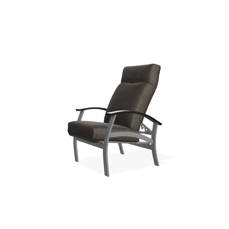Chaise de patio inclinable avec coussins Askar, Tissage uni cendre coulée Sunbrella®, Noir P70, Graphite texturé