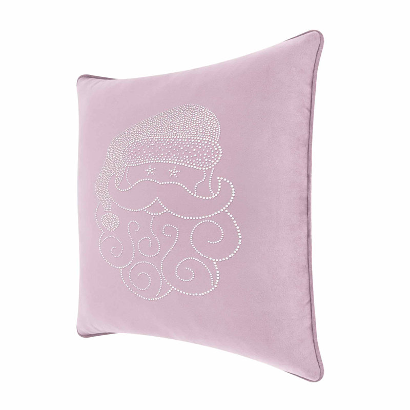 Coussin Sparkles Home Conception de Noël des Fêtes | Insertion de plumes | Lavable à la machine, Carré 16 po, Velours lavande