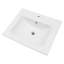 24"x19.7" White Rectangular Single Vanity Top with 1 Faucet Hole and Overflow(Sink Only)-696138004