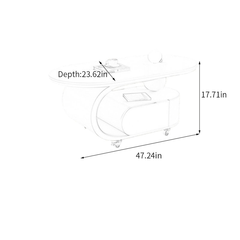 Clute, H 17,71 po x L 47,24 po x l 23,62 po, Blanc, Blanc