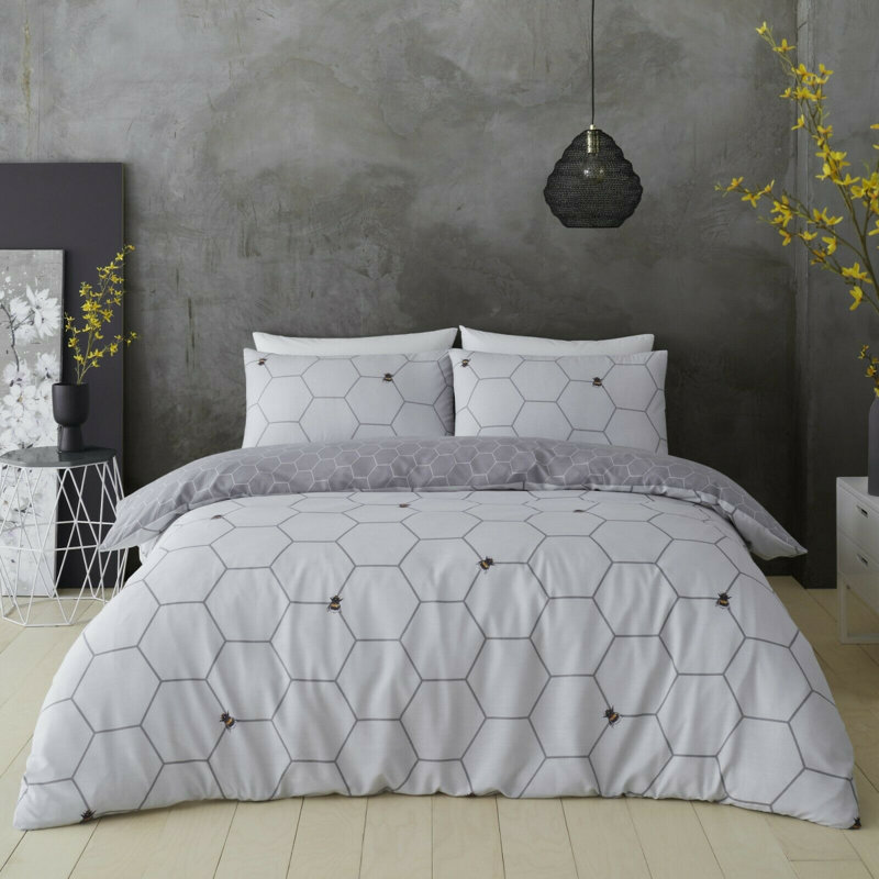 Geometric Shapes Duvet Cover Set with Pillowcases, Single Duvet Cover + 1 Standard Pillowcase, Blush