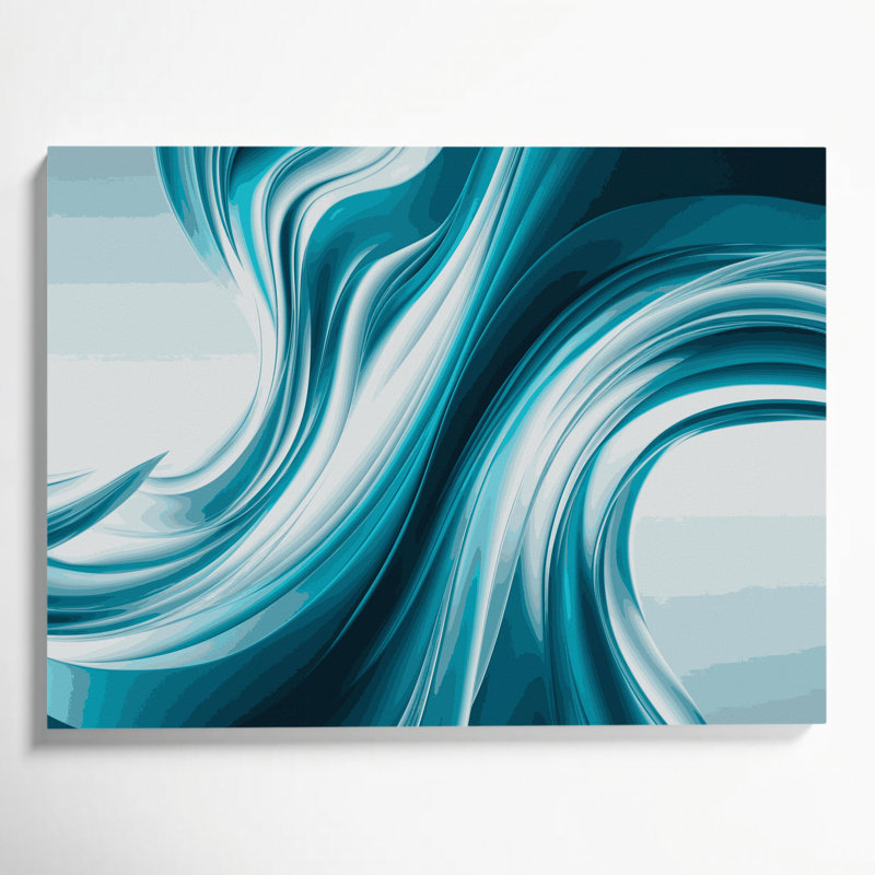 Gradient Abstract 45 Blue Canvas Wall Art, 11" H x 14" W