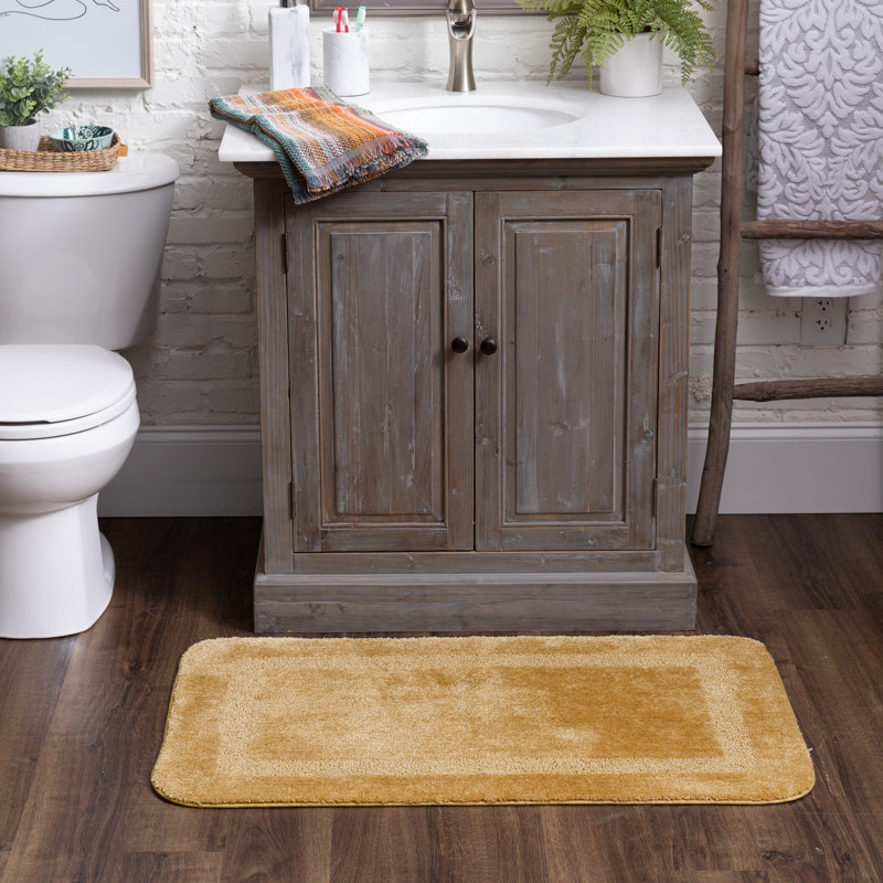 Tapis pour salle de bain Carlino, l 24 po x L 40 po, Aigue-marine