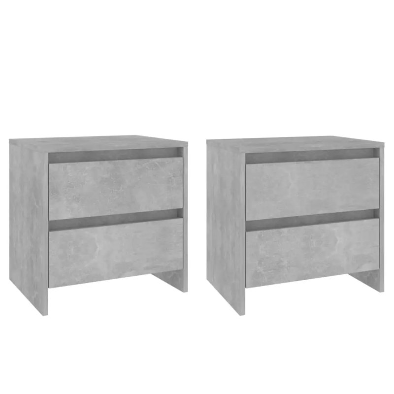 Georgan 45cm W Particle Board / Chipboard Bedside Table, Individual, Concrete Grey