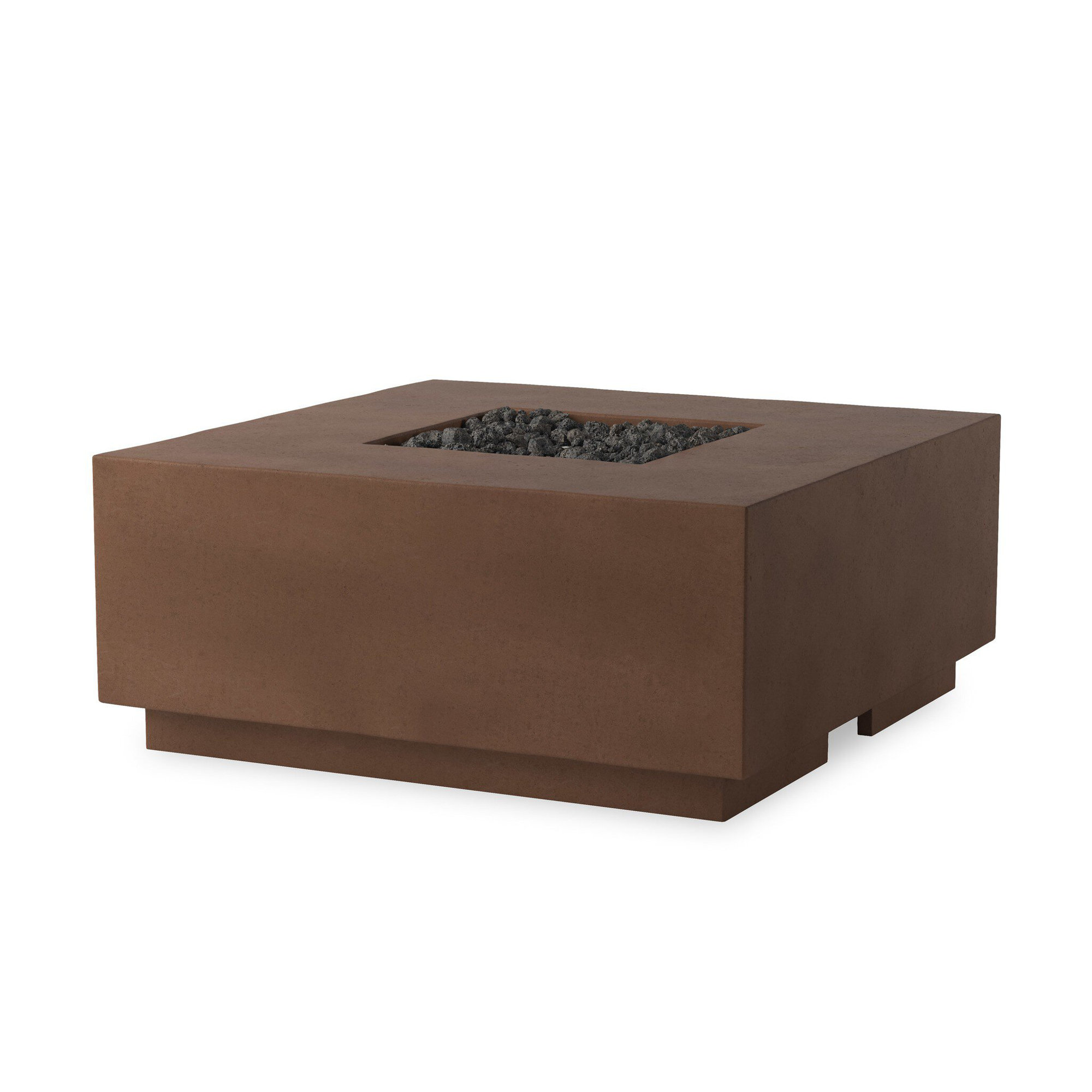 Ella Square Fire Pit Table, Clay Concrete