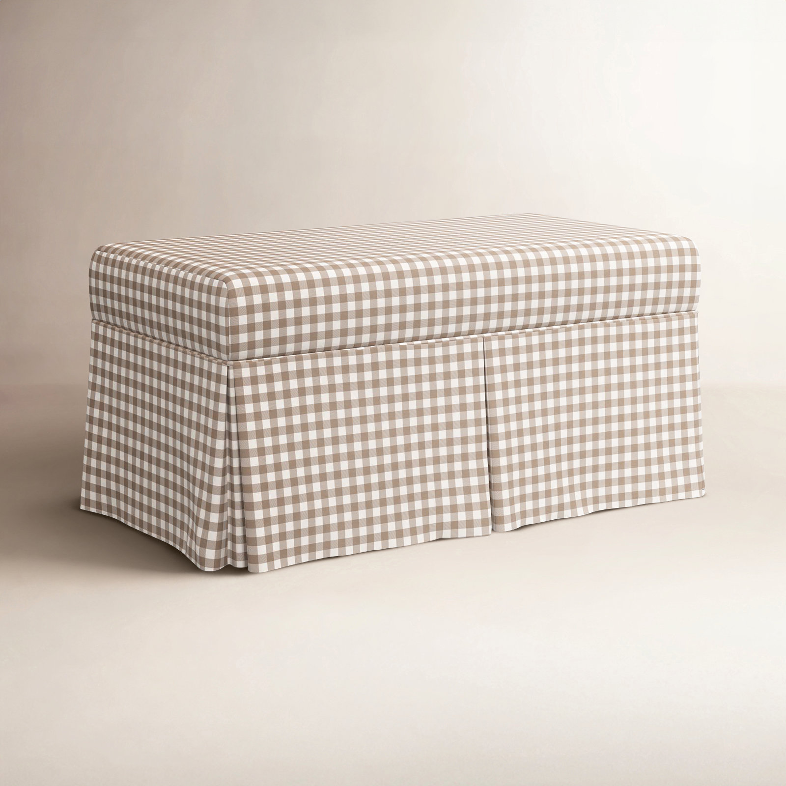 Chaplin Storage Bench, Classic Gingham Tan