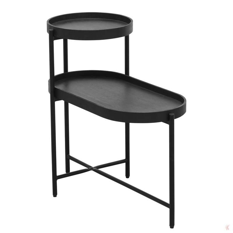 Gassan End Table, Black, 27.75" H x 27.55" W x 13.66" D
