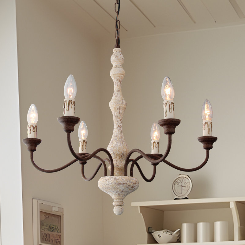 Lustre campagnard rétro 6 lumières Tolar Farmhouse 
