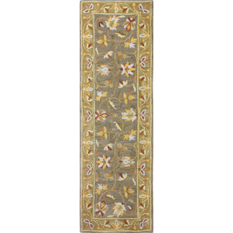 Evers Hand Tufted Wool Floral Indoor Rug