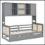 Lit de jour en bois avec lit gigogne simple, armoire et tablette tout-en-un-1242526306-1242526332