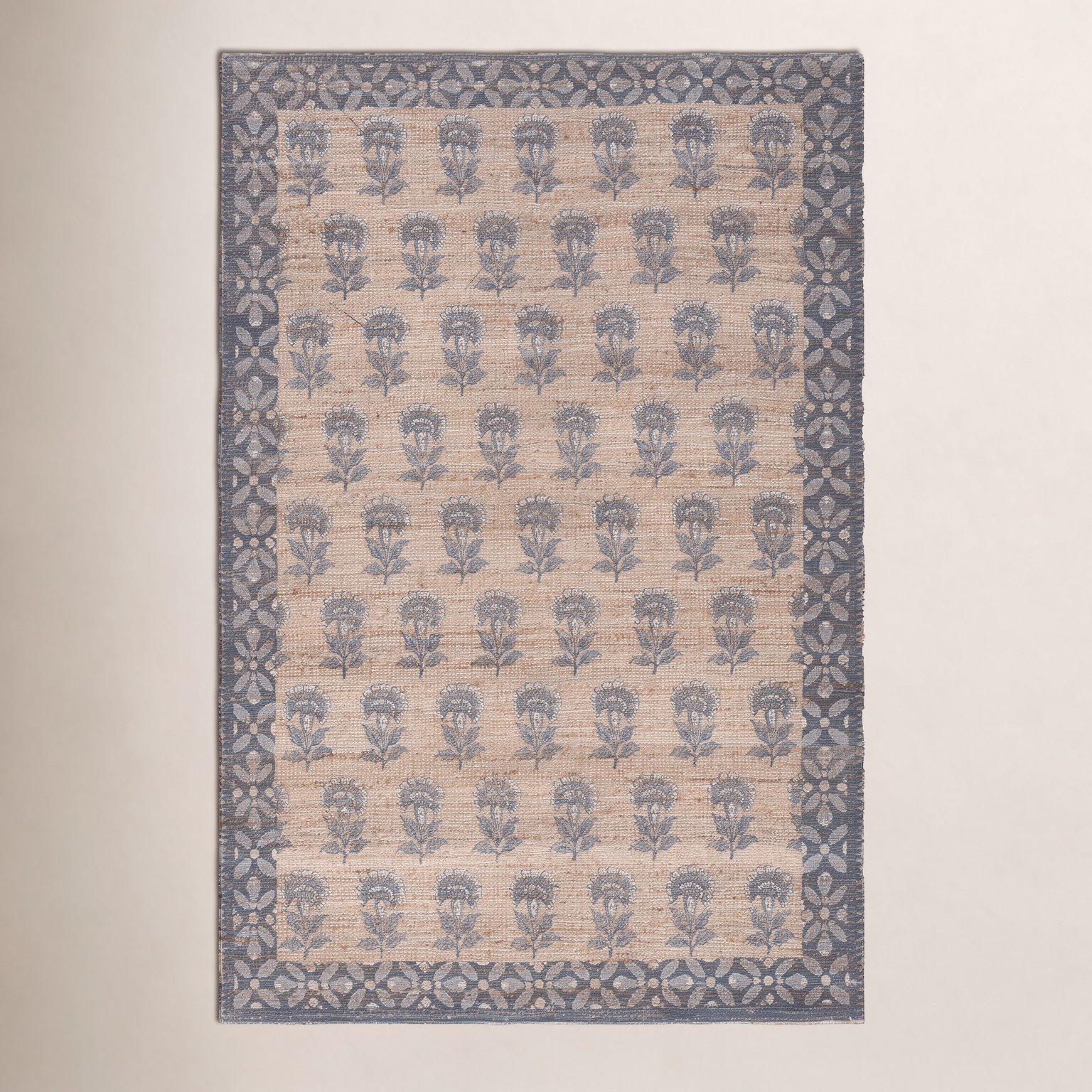 Hand-Woven Floral Performance Rug, Rectangle 6' x 9'