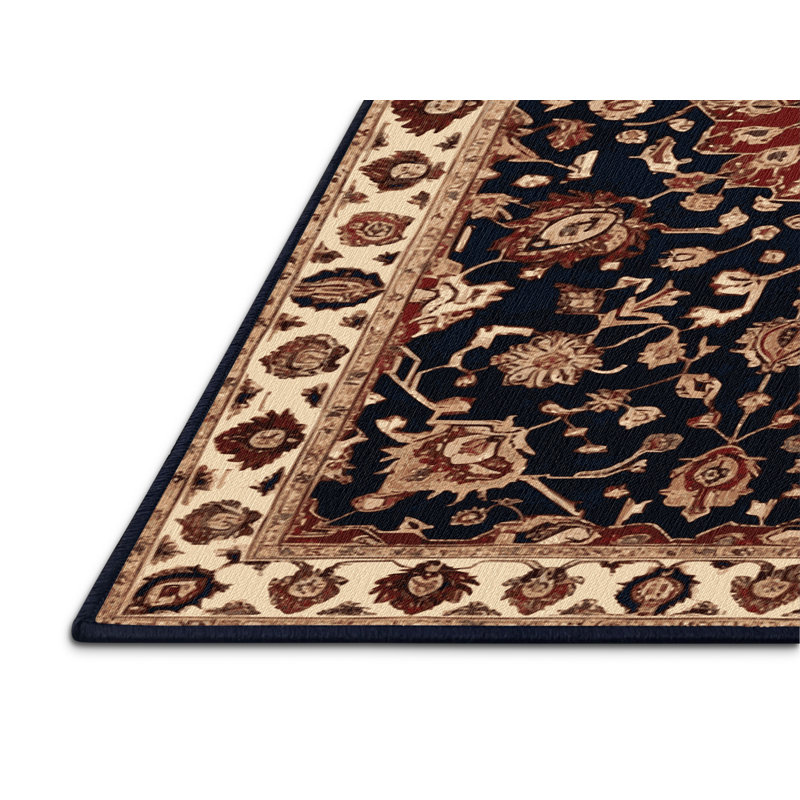 Tapis persan noir lavable à la machine, Tapis de couloir 2 pi x 5 pi