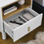 Armoire de chevet moderne avec tiroir pratique et espace ouvert - Compartiment de table d'appoint de style nordique blanc attrayant-1337021360