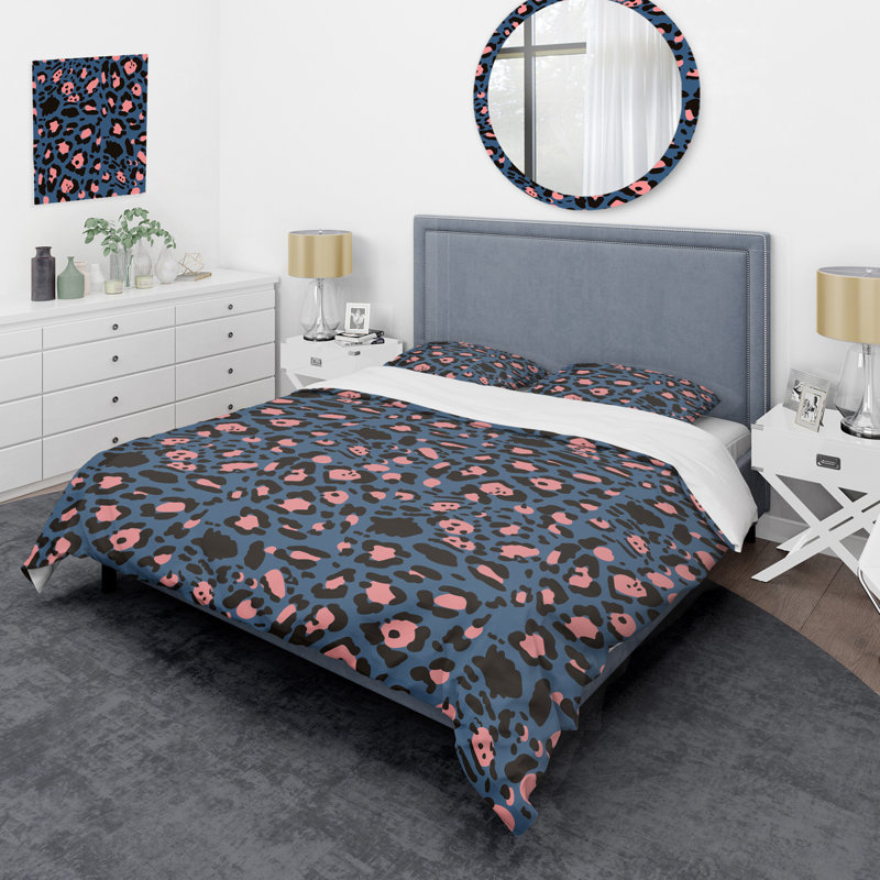 Motif léopard tendance - ensemble de housse de couette animaux - microfibre de polyester