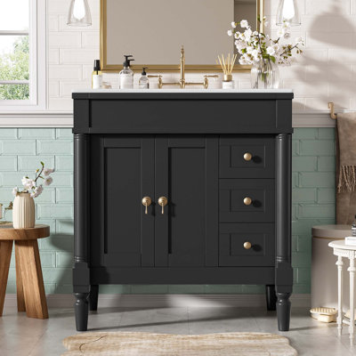 30" Single Bathroom Vanity With Ceramic Top