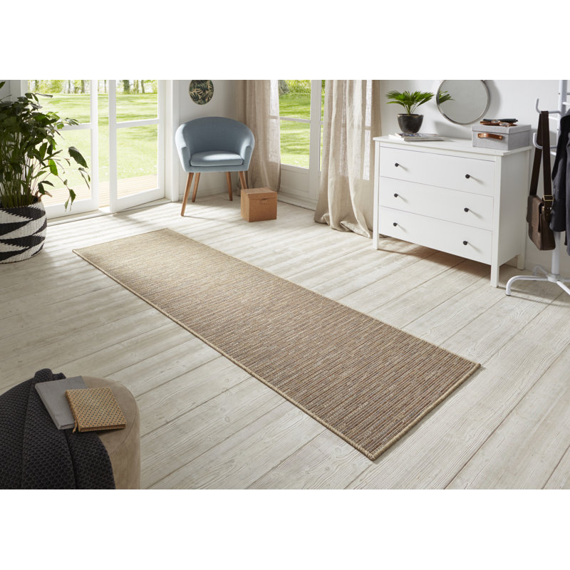Flatweave Grey/Gold Rug, Runner  80 x 450 cm