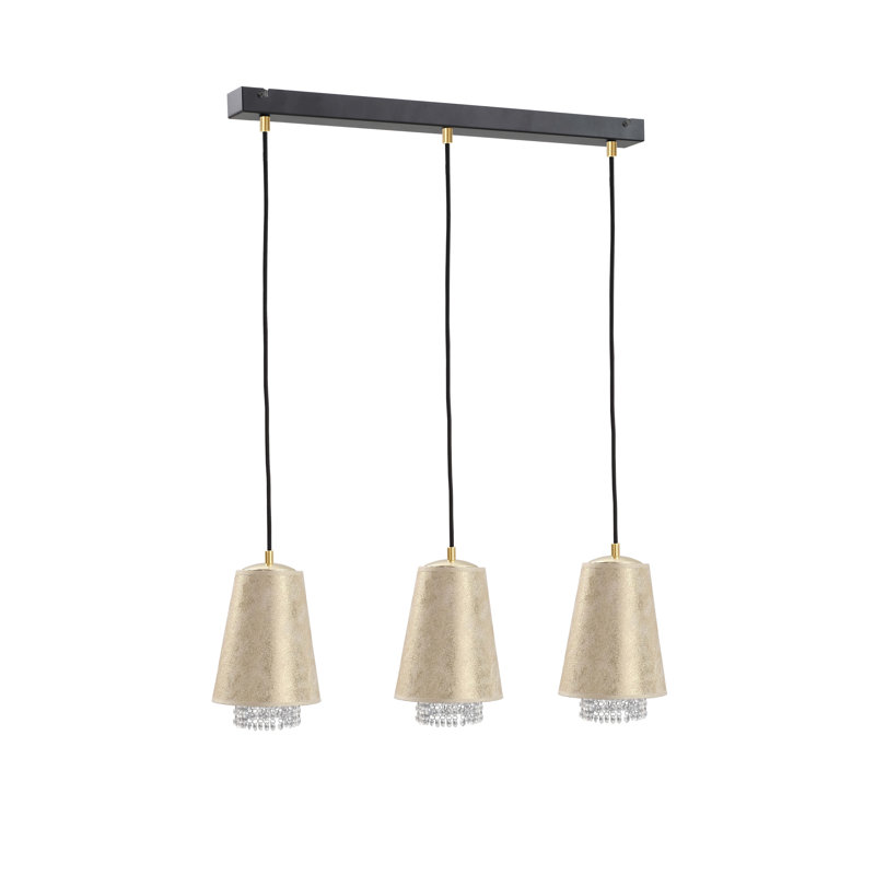 Purcell 3 - Light Cone Pendant, Black/Gold, Gold