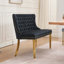 Banc de salle à manger en velours de style moderne du milieu du siècle, avec dossier à oreilles et détails capitonnés-1929026313