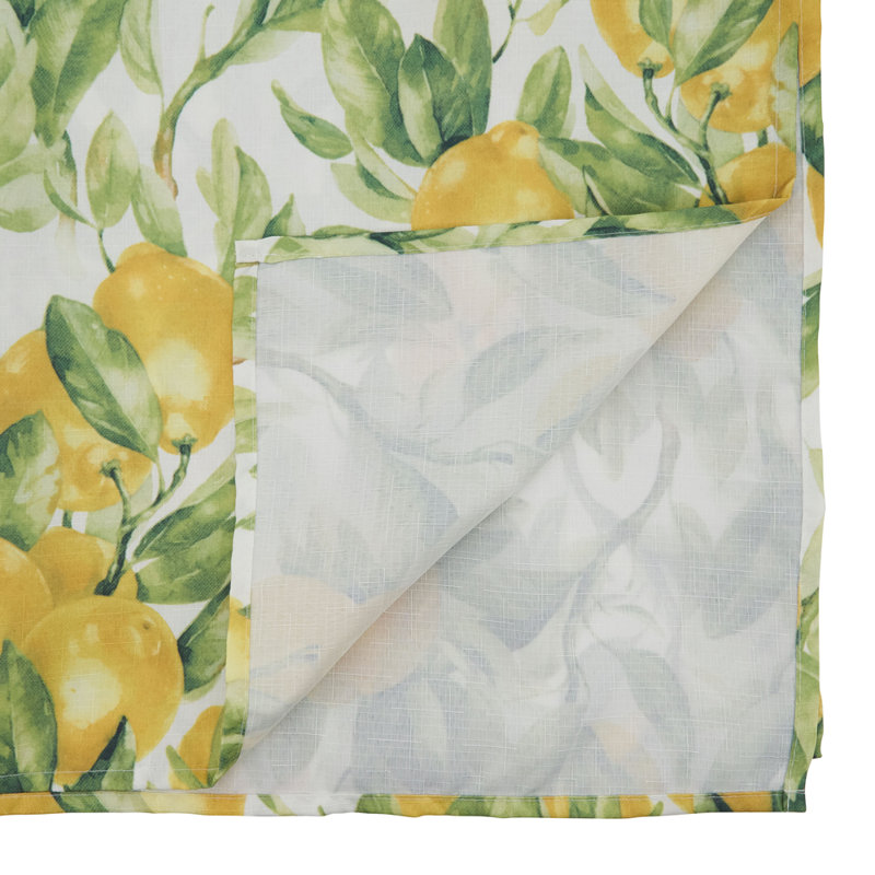 Lemon Printed Design Tablecloth, 90" L x 65" W