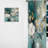 Labosco - Golden Blue Marble Flowers IV - Floral Curtain - Velvet Room Darkening - 1 panel-926031302