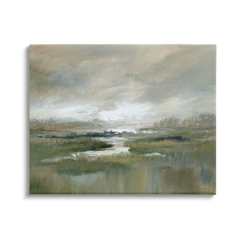 Serene Green and Beige Landscape Canvas Art, 40 x 30