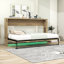 Lit escamotable simple en bois avec lumière DEL