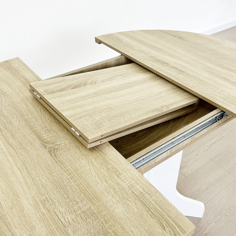 Expandable Oval Dining Table, 59X43 Inch For Kitchen, Removable Leaf, Solid Base, White Table , With Material, Finish