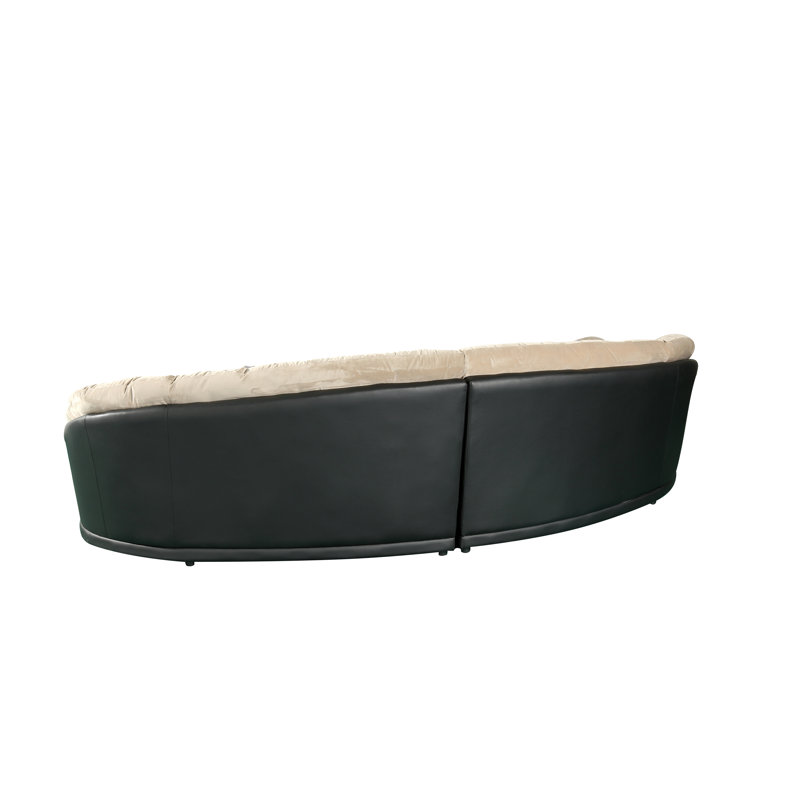 Velvet Curved Sectional Symmetrical, Light Brown