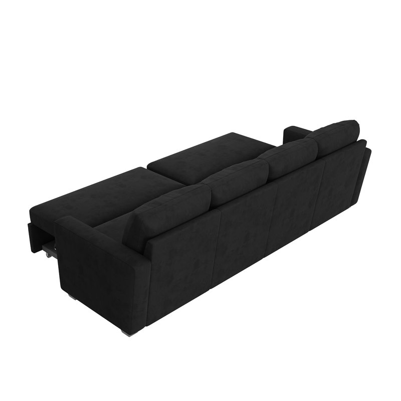 Canapé-lit modulaire Anureet Honbay, Velours noir