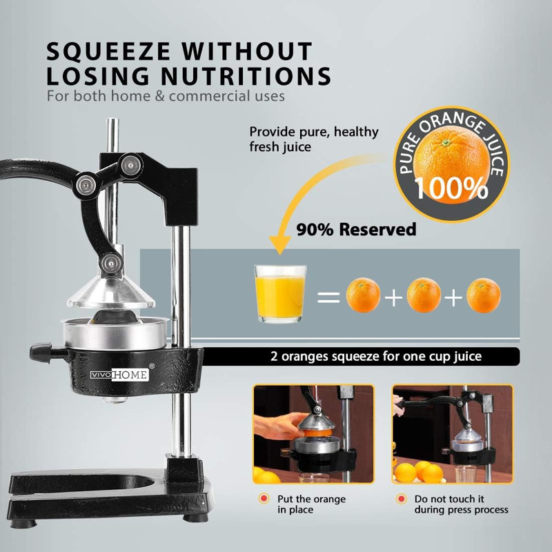 Presse-agrumes manuel en acier inoxydable Specstar, Noir