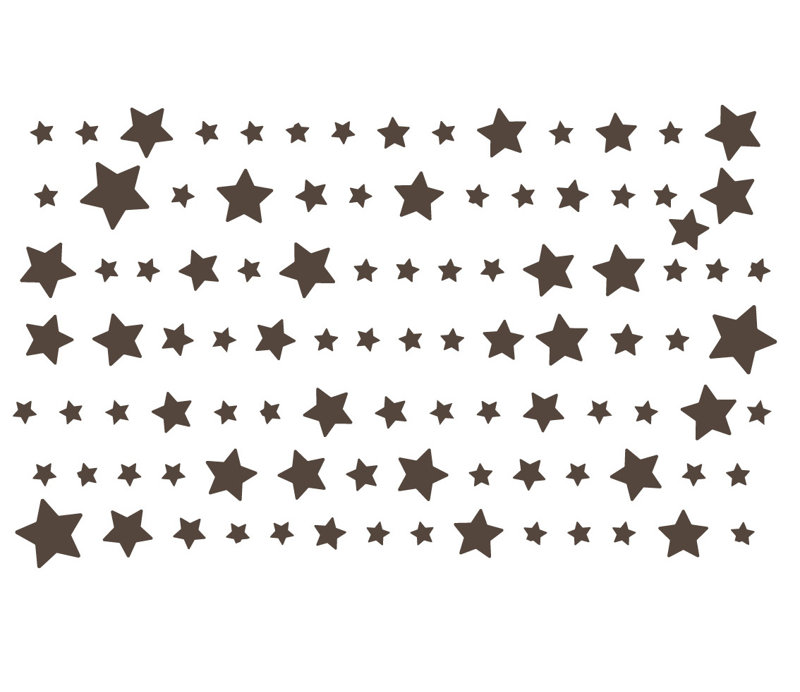Décalcomanie murale nuit starry, H 22 po x l 36 po x P 0,01 po, Brun