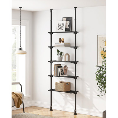 287 cm H x 86.36 cm W Stainless Steel Ladder Bookcase
