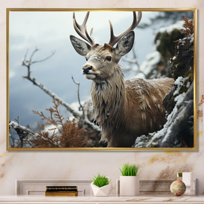 «Winter Deer», photographie monochrome II sur toile